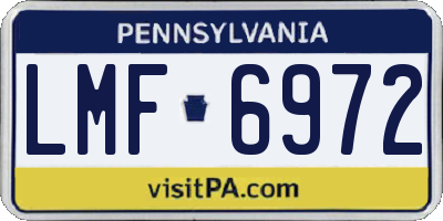 PA license plate LMF6972