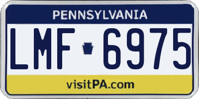 PA license plate LMF6975
