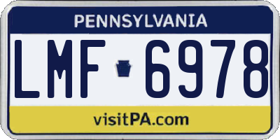 PA license plate LMF6978