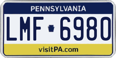 PA license plate LMF6980
