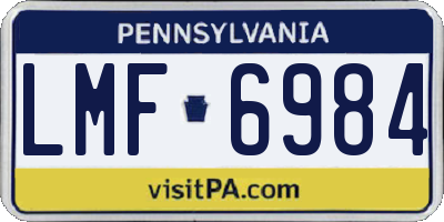 PA license plate LMF6984