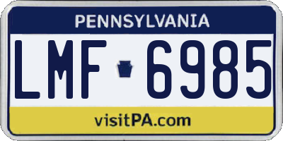 PA license plate LMF6985