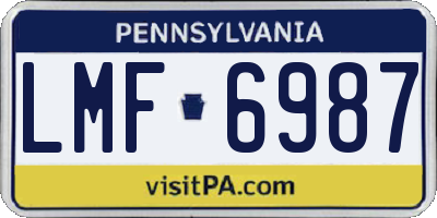 PA license plate LMF6987