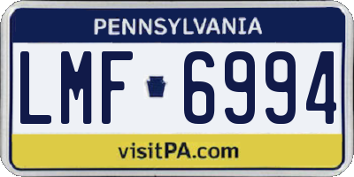 PA license plate LMF6994