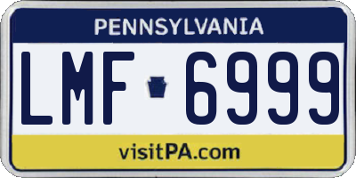 PA license plate LMF6999