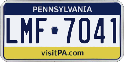 PA license plate LMF7041