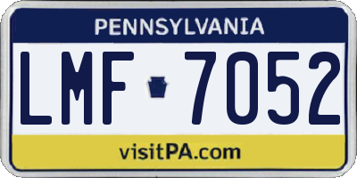 PA license plate LMF7052