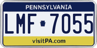 PA license plate LMF7055