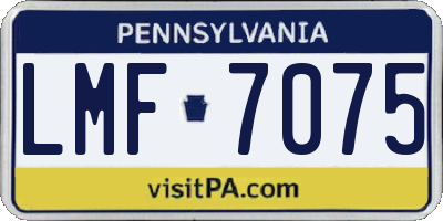 PA license plate LMF7075
