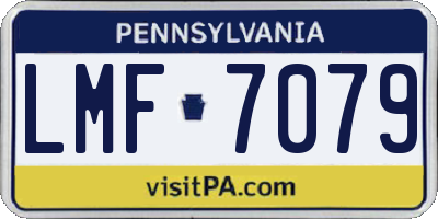 PA license plate LMF7079
