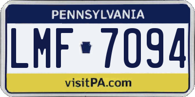 PA license plate LMF7094