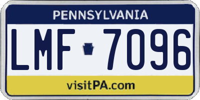 PA license plate LMF7096