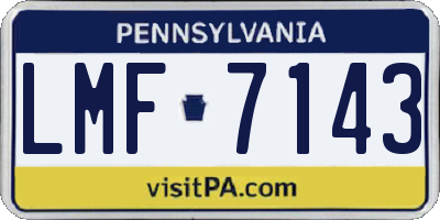 PA license plate LMF7143