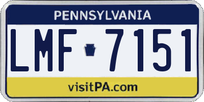 PA license plate LMF7151