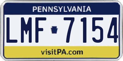 PA license plate LMF7154