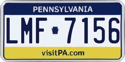 PA license plate LMF7156