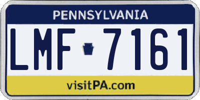 PA license plate LMF7161