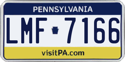PA license plate LMF7166