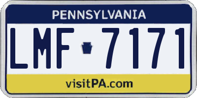 PA license plate LMF7171