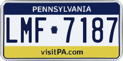 PA license plate LMF7187