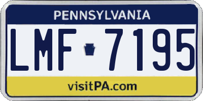 PA license plate LMF7195