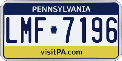 PA license plate LMF7196