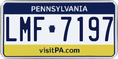 PA license plate LMF7197