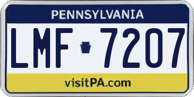 PA license plate LMF7207