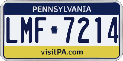 PA license plate LMF7214