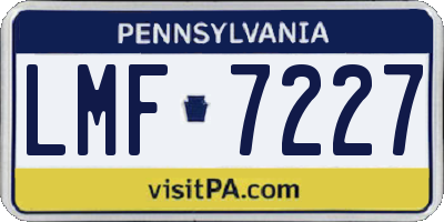 PA license plate LMF7227