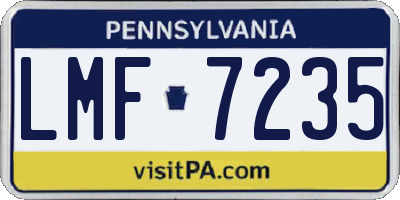 PA license plate LMF7235