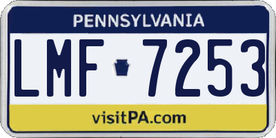 PA license plate LMF7253