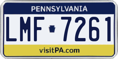 PA license plate LMF7261
