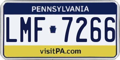 PA license plate LMF7266