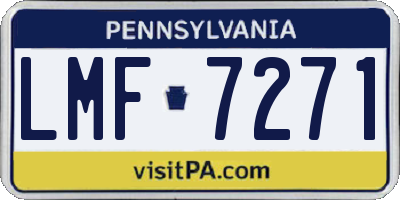 PA license plate LMF7271