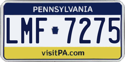 PA license plate LMF7275