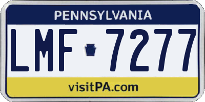 PA license plate LMF7277