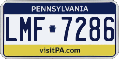 PA license plate LMF7286