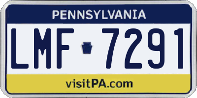 PA license plate LMF7291