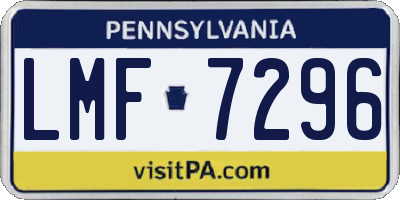 PA license plate LMF7296