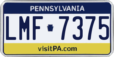 PA license plate LMF7375