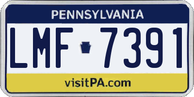 PA license plate LMF7391