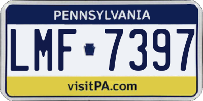PA license plate LMF7397