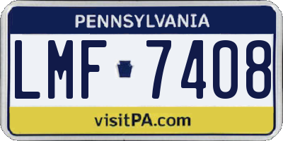 PA license plate LMF7408