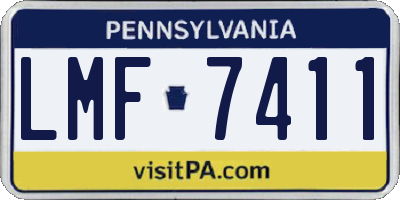PA license plate LMF7411