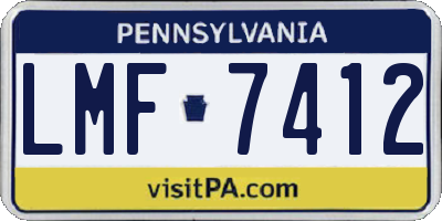 PA license plate LMF7412