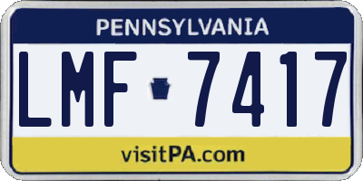 PA license plate LMF7417