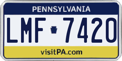 PA license plate LMF7420