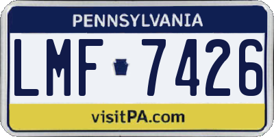 PA license plate LMF7426