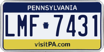 PA license plate LMF7431